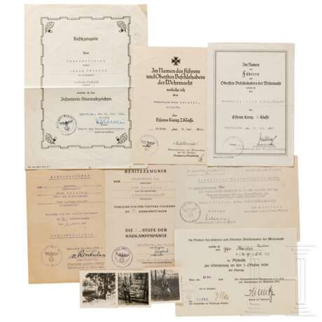 Großer Urkunden-Nachlass des Leutnants Anton Meister - 45. Infanterie-Division - Foto 1
