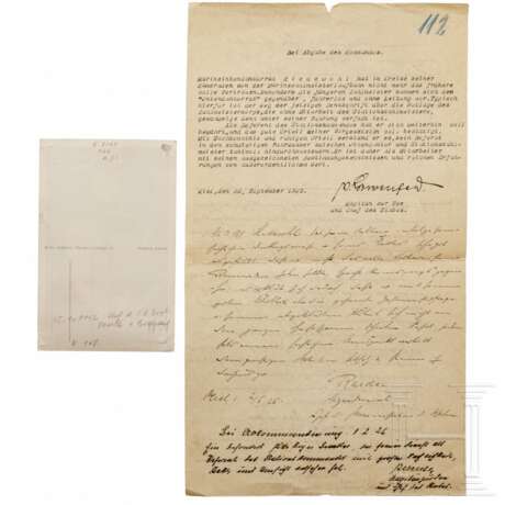 Beurteilungsbogen für den Marineintendanturrat Hiedewohl mit Einträgen 1925 - 1929 - Foto 2
