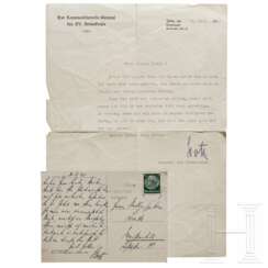 General Hermann Hoth - Brief und Postkarte an seinen Weltkriegskameraden Paul Linde