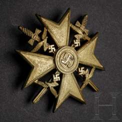 Spanienkreuz in Gold mit Schwertern, dazu Verleihungsurkunden 