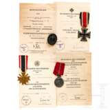 Nachlass eines Stabsgefreiten der Stabskompanie Grenadier Regiment 442 mit Orden und Urkunden - Foto 1