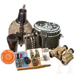 Große Gruppe Ausrüstung und persönliche Gegenstände eines Gebirgsjägers im 2. Weltkrieg