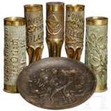 Fünf Vasen aus Granathülsen, Frankreich und Belgien, 1. Weltkrieg - Foto 1