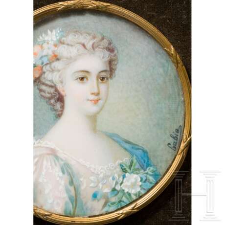 Enrichetta d'Este (1702-77) - Portraitminiatur auf Elfenbein der Prinzessin von Modena, Ende 19. Jahrhundert - Foto 4