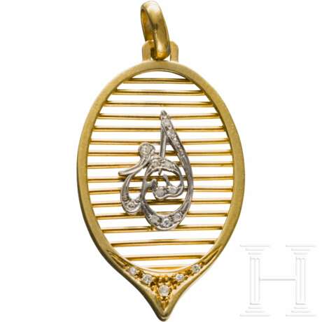 König Hussein I. von Jordanien (1935-99) - diamantbesetzter Goldanhänger mit silbernem Schriftzeichen - Foto 2