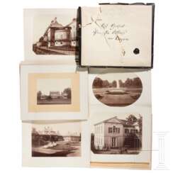 15 großformatige Aufnahmen von Schloss Pillnitz mit Weinberg sowie von Bushy House, um 1860/70
