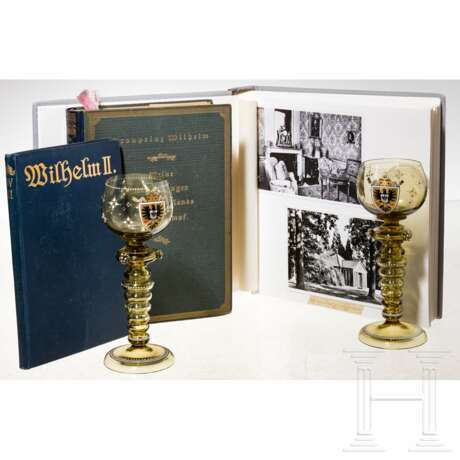 Hohenzollern - Album mit Autographen, zwei Bücher und zwei Gläser, 20. Jahrhundert - photo 2