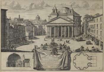 Giovanni Battista Piranesi - Veduta di Piazza Navona sopra le rovine del Circo Agonale - "Veduta del Tempio della Fortuna virile" 