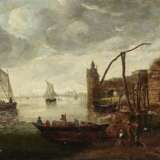 Goyen, Jan Josephsz. van, Art des - Niederländische Uferlandschaft mit Segelschiffen und Fährboot - Foto 1