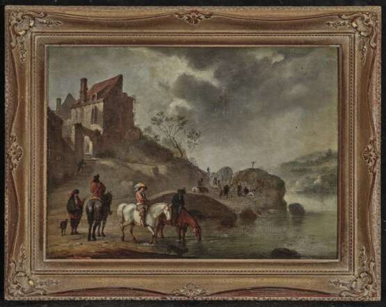 Niederlande - Reiter in Uferlandschaft , 17. Jahrhundert - фото 2