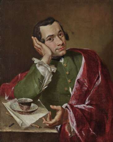 Peter Jacob Horemans, zugeschrieben - Bildnis eines Herrn mit Kaffeetasse - Foto 1