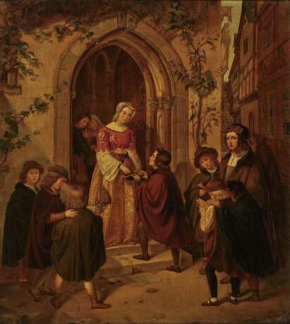Hendrik Leys, zugeschrieben - Vor dem Kirchenportal - фото 1