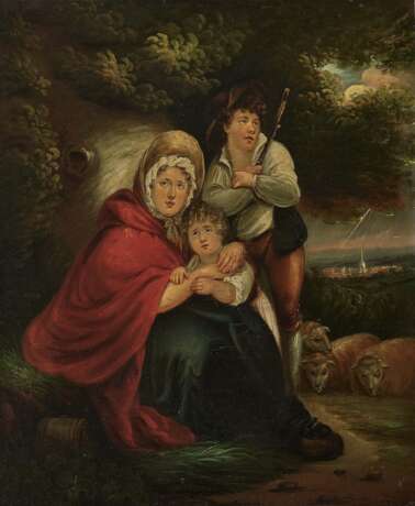 England - Mutter mit zwei Kindern , 1. Hälfte 19. Jahrhundert - Foto 1