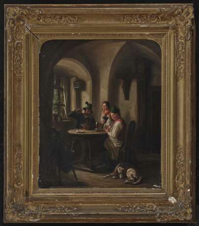Süddeutsch - Kartenspieler in der Gaststube , 19. Jahrhundert - фото 2