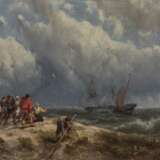 Hermanus Koekkoek - Küstenszene mit Schiffen auf stürmischer See - фото 1