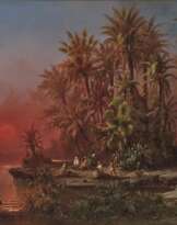 Albert Rieger - Oase bei Sonnenuntergang