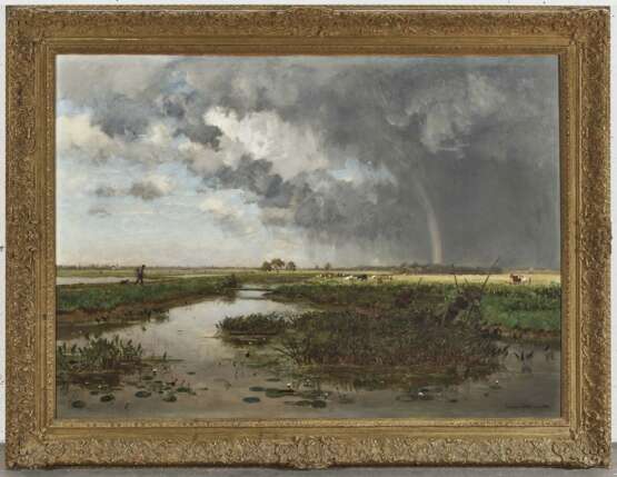 Eugen Jettel - Holländische Landschaft mit Regenbogen - photo 3