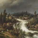 Hermann Herzog - Norwegischer Wasserfall - фото 1