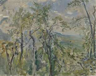Max Slevogt - Forest landscape near Neukastel, treetops. 1921 