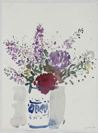 Oskar Koller - Flowers in Moroccan vase. Delphinium. Antibes. 1981-1994 - photo 2