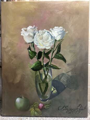 Painting “Roses”, Canvas on the subframe, See description, 2019 - photo 2
