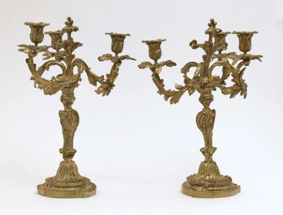 Paar Girandolen, dreiflammig Louis XV-Stil - фото 1