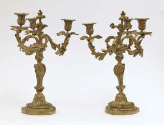 Paar Girandolen, dreiflammig Louis XV-Stil 