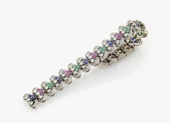 Armband mit Diamanten, Saphiren, Rubinen und Smaragden Deutschland, 1950er Jahre - фото 1