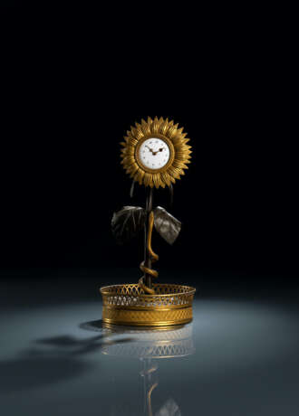 Charmante Uhr in Sonnenblumenform der Restaurations-Zeit - photo 1