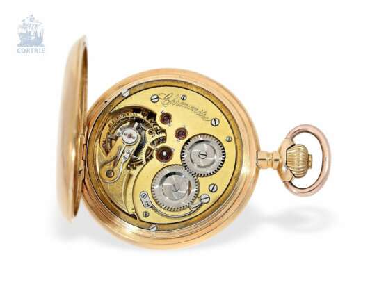 Taschenuhr: großes und schweres rotgoldenes Chronometer mit Wippe, Maurice Woog/Fabrique La Maisonnette, Chronometermacher, La Chaux-de-Fonds, ca.1895 - photo 5