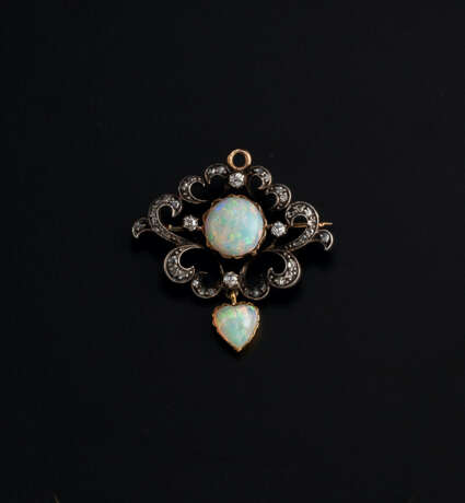 Opal-Diamant-Brosche - photo 1