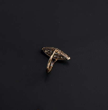 Marquise-Ring mit Diamantbesatz - Foto 2