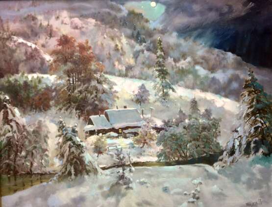 Романтика зимы Canvas Oil paint Realism Landscape painting 2020 - photo 1