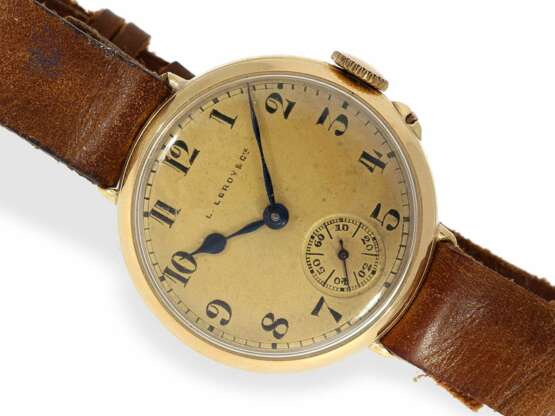 Armbanduhr: äußerst seltene, frühe Herrenarmbanduhr um 1920, L. Leroy & Cie, Horlogers de la Marine, 7 Bd de la Madeleine, Paris, No.10387 - фото 1