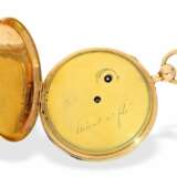 Taschenuhr: hochfeine, große Taschenuhr mit Repetition, 18K Gold, bedeutender Uhrmacher: Houriet & Fils No.8110, um 1810 - photo 3