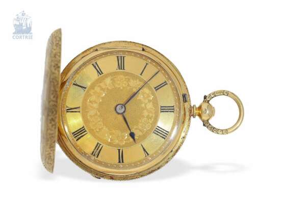 Taschenuhr: exquisite englische Gold/Emaille-Taschenuhr von sehr feiner Qualität, London 1865 - Foto 3