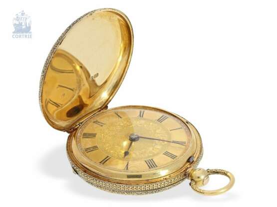 Taschenuhr: exquisite englische Gold/Emaille-Taschenuhr von sehr feiner Qualität, London 1865 - Foto 4