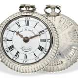 Taschenuhr: feine Doppelgehäuse-Spindeluhr mit außergewöhnlicher Gehäusedekoration, bedeutender Uhrmacher, Paul Rimbault London , Hallmarks 1765 - Foto 1
