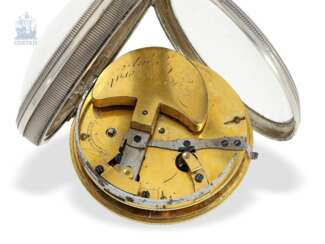 Taschenuhr: technisch hochinteressante Zylinderuhr mit automatischem Aufzug, Madame Veyrat & Comp., ca.1780, ehemals aus der Sammlung Sabrier