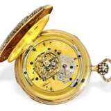 Taschenuhr: ausgesprochen prächtige Gold/Emaille-Spindeluhr mit Repetition, Mallet a Paris, No. 9057, um 1800 - photo 2