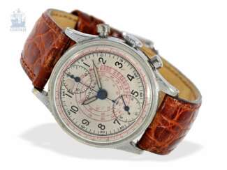 Armbanduhr: seltener, früher Edelstahl-Chronograph, Gallet & Cie, Swiss, 40er Jahre