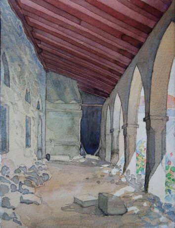 Drawing “Gallery”, Paper, Watercolor, Realist, Landscape painting, 2004 - photo 1