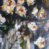Painting “White flowers”, Canvas, Oil paint, Expressionist, 2020 - photo 1