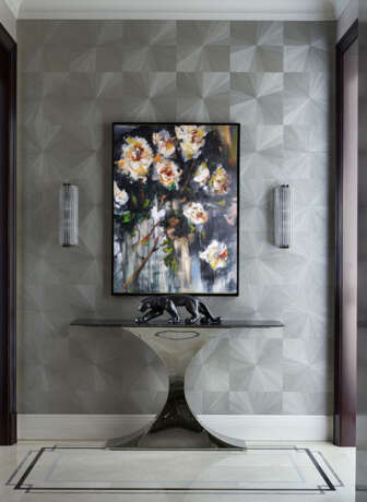 Painting “White flowers”, Canvas, Oil paint, Expressionist, 2020 - photo 2