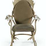 A WHITE PAINTED METAL ANTLER-FORM ARMCHAIR - фото 1