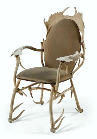 A WHITE PAINTED METAL ANTLER-FORM ARMCHAIR - фото 2