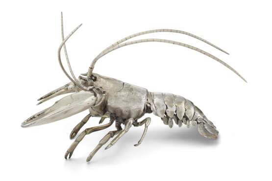 A SILVERED-METAL MODEL OF A LOBSTER - Foto 3