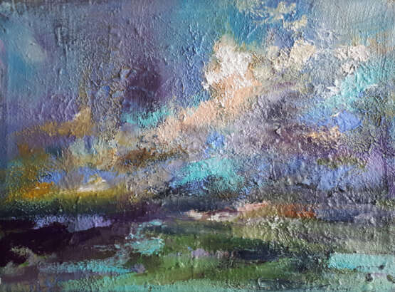 Painting “Cloudу”, Canvas, Oil paint, Expressionist, Landscape painting, 2020 - photo 1