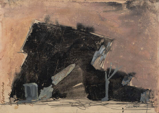 Mario Sironi. Composizione con roccia e albero 1952 circa - Foto 1