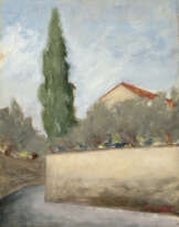 Paesaggio con cipresso 1956 